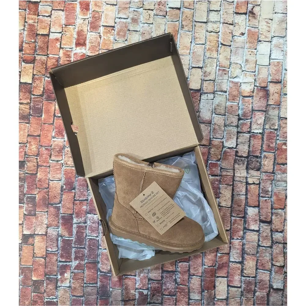 NEW Bearpaw Kids' Elle Zip Short Water Resistant Boot Little Kid Size 10